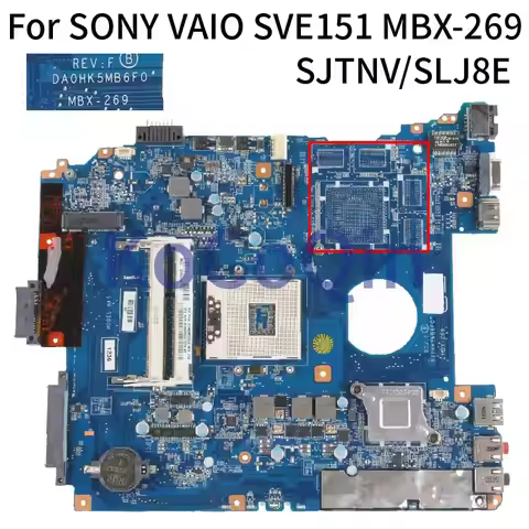 DA0HK5MB6F0 For SONY VAIO SVE15 SVE151 MBX-269 Notebook Mainboard A1876097A A1892857A A1883850A SJTN
