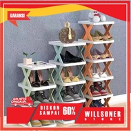Minimalist PP Plastic Shelf Product Size 24cmx26cmx56cm Minimalist 5-Tier Plastic Shoe Rack Multipur