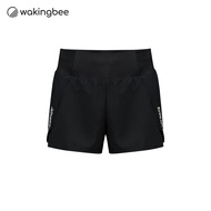 Wakingbee x Ari Pace Shorts (Black) กางเกงขาสั้น ผ้าเบาพิเศษ สำหรับใส่วิ่ง แห้งไว มีซับใน มีเชือกผูก
