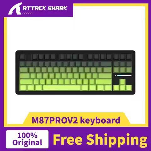 Attack Shark M87 PRO Mechanical Gaming Keyboard Wireless Tri-Mode Hot-Swappable Custom Switch TKL 50