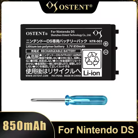 OSTENT 3.7V 850mAh Rechargeable Lithium Battery Replacement Pack For Nintendo DS for NDS Game Consol