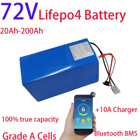 72V 40Ah 20Ah 30Ah 35Ah 50Ah 60Ah 80Ah 100Ah 120Ah 150Ah 200Ah Lifepo4 lithium battery with BMS for