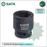 Socket 3/4" 34522 DR.6pt Metric Impact Socket 34 MM Sata Tools