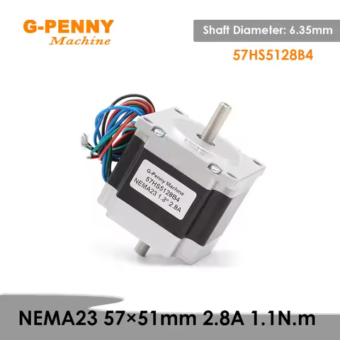 NEMA23 57x51mm Double Shaft 6.35mm Stepper Motor 2.8A 157Oz-in 1.1N.m CNC For Router Engraving Milli