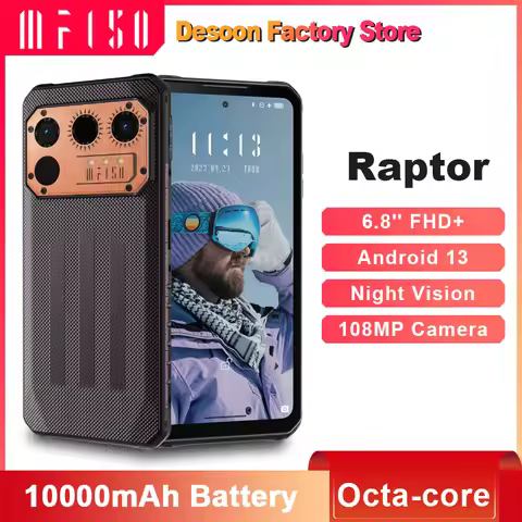 IIIF150 Raptor Rugged Phone 6.8'' 120Hz Android 13 Octa-core 10000mAh Battery 108MP Camera Night Vis