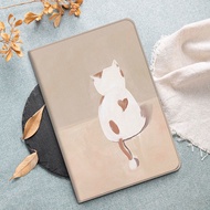 Ipad Mini 6 Case with Pen Holder Cute Cat Leather Soft Airbag Casing IPad 8th 7th 6th 5th Gen 9.7'' 10.2'', Pro 9.7'' 11'' 2020 2018 2016 Air 1 2 3 10.5'' Mini 1/2/3/4/5 Ipad 2/3/4 Tri-fold Protective Tablet Cover