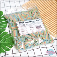 Bebeto USA Bite Size MINI Rainbow Sour Belt (Tutti Fruitti) Sour Gummy Candy – 908g [VEGAN] Gula Jel