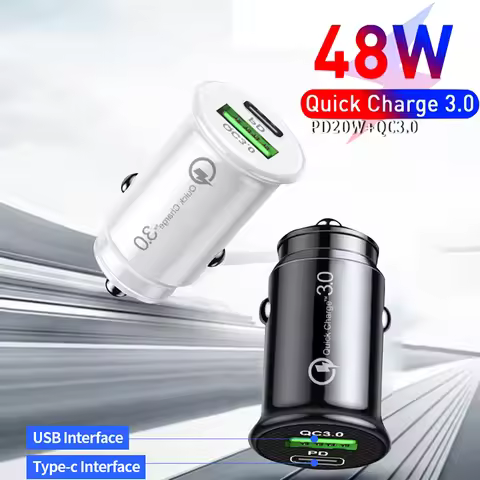 48W USB PD Car Charger For iPhone 13 Samsung S22 Xiaomi Tablet 3.1A Mini Fast Charger Car Charger Du