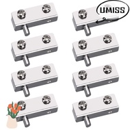 UMISTYDREAM9IQ0 4 Pairs Door Hinge, Iron Silver Glass Clamp, Sturdy Pivot Hinge for Free-Swinging Gl