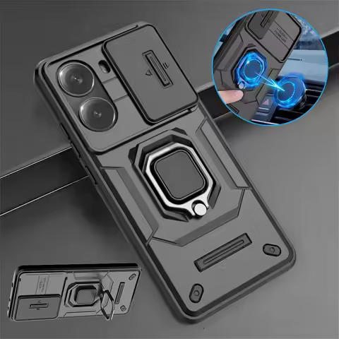 Slide Camera Lens Armor Case For Xiaomi Poco X7 Pro 5G X6 X5 M6 F5 F6 F7 Pro Ultra C65 C75 4G Magnet