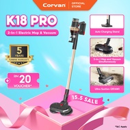 Corvan K18/K18Pro 2-in-1: Cordless Vacuum & Mop | Ultra-cyclone Technology | Wet & Dry Cleaning | 5 