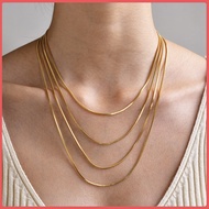 Silver Gold Stainless Steel Square Snake Necklace for Men Women