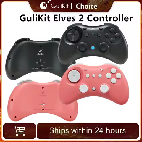 GuliKit Elves 2 Controller Hall Gaming Controller for Switch,Windows,iOS & Android RED / black bluet