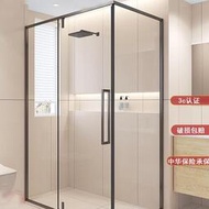 極窄直角方形L型淋浴房對角開門浴室衛生間乾濕分離隔斷淋浴屏