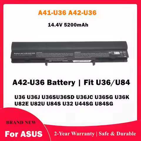 14.4V 5200mAh A41-U36 A42-U36 Laptop Battery For ASUS U36 U36J U36S U36SD U36JC U36SG U36K U82E U82U