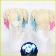 SY2 Suicide Squad Isekai Anime Harley Quinn Cosplay Wig Gold Hair Fluffy Hairpiece Heat Resistant Ha
