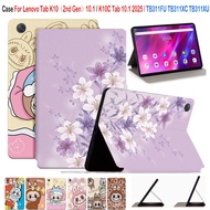 For Lenovo Tab K10 (2nd Gen) 10.1 inch / K10C Tab 10.1 2025 Fashion Blooming Flowers Butterflies Pai