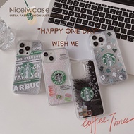 Shiny Glitter Coffee Star Bucks Quicksand Phone Case Compatible For iPhone 14 13 12 Pro Max 11 14plu