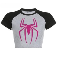 spider   man  junji ito goth fairy grunge cyber y2k crop top girl yk2 streetwear manga fairycore clo