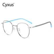 Cyxus Anti-blue Light Glasses Round Frame Glasses Frame Alloy Temple Silicone Protect Eyes Reduce Fa