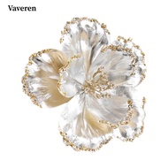 [Vaveren] 2Pcs Christmas Artificial Flowers Glitter Christmas Flowers Christmas Tree Ornament for Ho