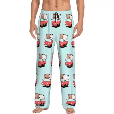 Custom Bubu Dudu Pajama Pants Men's Kawaii Lounge Sleep Drawstring Sleepwear Bottoms with Pockets