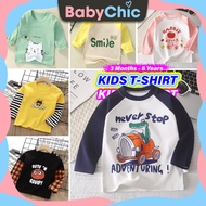 BABYCHIC Baju T Shirt Budak Lelaki Perempuan Baju Lengan Panjang Baju Budak Lelaki Baju Jalan Tshirt Budak Lelaki