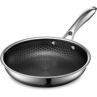 HexClad Hybrid Nonstick Frying Pan,Stay-Cook Handle, Dishwasher and Oven Safe, Induction-Ready, Comp