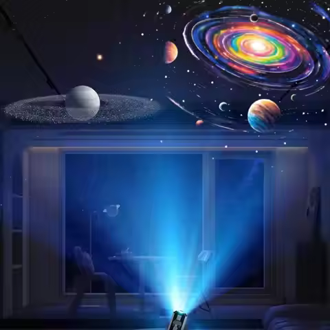 USB Starry Galaxy Projector Night Light 8 Starry Sky Patterns Room Atmosphere Lamp Photo Background 
