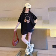 baju raya budak perempuan t shirt budak perempuan baju budak perempuan Girls Black T-Shirt Short-Shi