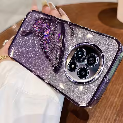 Realme 13+ Case Luxury,Bling Quicksand Butterfly Case For OPPO Realme 13 12 11 pro plus 12X Note 50 