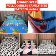 foam cover with long zipper canadian cotton (double / family size 54x75x4 inches) (balot sa foam)