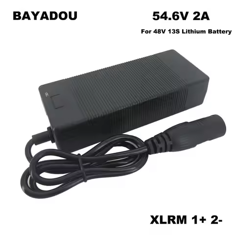54.6V 2A Lithium Charger For 48V 13S Li ion 8AH 10AH 12AH 15AH 18AH 18650 Battery Charger 48V2A GX16
