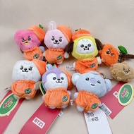 BTS BT21 Orange series Plush Doll Cooky Koya RJ Mini Plush Keychains Bag Pendant Kids Gift