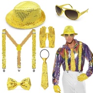 ชุดเต้นรำรูปดาว80S 90S ชุดแฟนซีชุดคอสเพลย์ปาร์ตี้ฮาโลวีนขึ้นเวทีการแสดงบทบาทชุดคอสตูมสำหรับผู้ใหญ่ผู