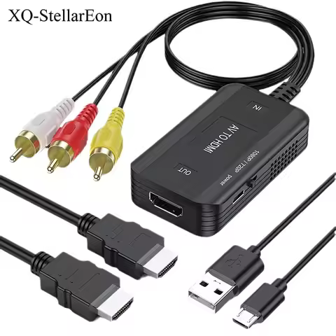 Video Adapter 1080P Converter RCA to HDMI Cable HD Link Cable Audio Cable HDMI Converter AV to HDMI 
