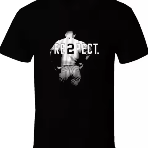 Derek Jeter Respect Baseball Black T Shirt All Sizes