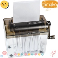 TAMAKO Hand Shredder, ABS Mini Paper Shredder, Portable Transparent Hand Crank Manual Shredder Home 