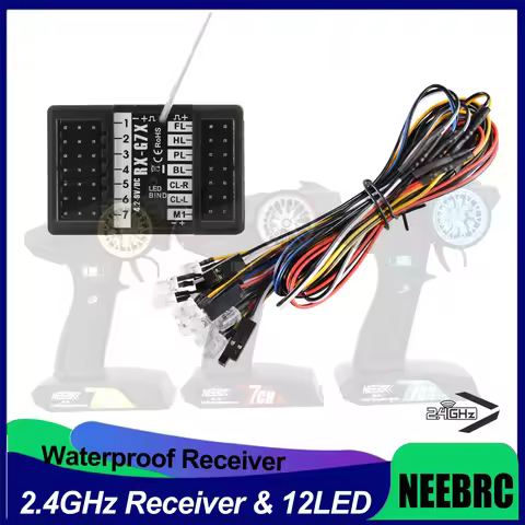 NEEBRC 7CH Receiver 2.4G 12LED Light System for NB-7DTransmitter Remote Controller Rc Car Boat Tank 
