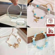 Seashell starfish shell beach bracelet y2k style plastic bead bracelet beach Accessories Her Accesso