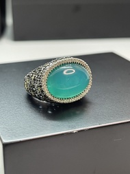 Blue Opal Ring set with Diamonds, Aquamarine and Paraiba