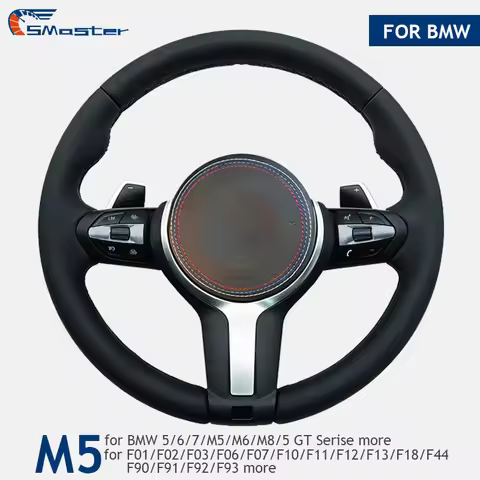 Interior M5 Round F-Series Leather Steering Wheel for BMW 5/6/M5/M6 F10 F11 F12 F13 F18 F01 F02 F03 