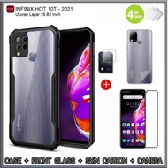 Paket 4IN1 Case Infinix Hot 10T Soft Hard Transparant Casing Cover