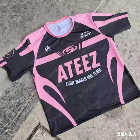 ATEEZ Sports Jersey Korean Kpop Combination Round Neck Fashionable Street Wear Short Sleeved Summer 