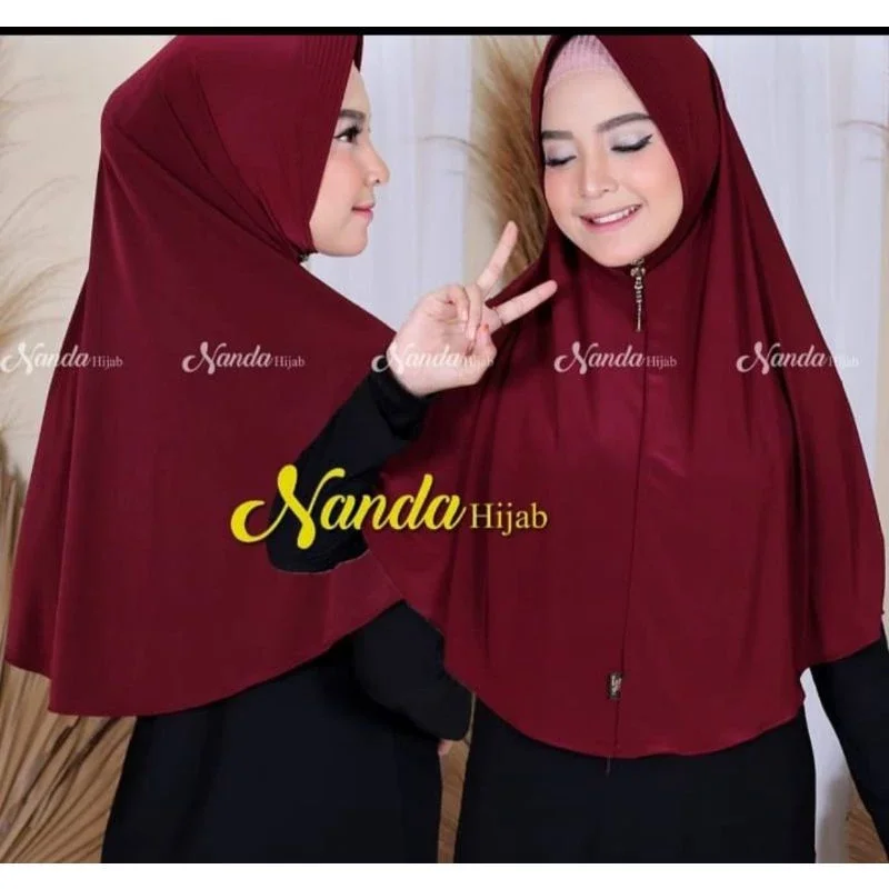 Hijab Trendy Bergo Instant Jersey Korea Super Size M by Nanda Hijab