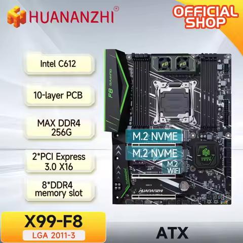 HUANANZHI X99 F8 LGA 2011-3 XEON X99 Motherboard support Intel E5 2640 2666 2670 2678 2696 v3 v4 DDR