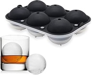 KARP Imported Premium Quality 6 Cavity Flexible Silicone Spherical Round Ball Ice Cube Tray Maker Mo