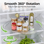 Lazy Susan Turntable Organizer for Fridge, Refrigerator, Rectangle Lazy Susan Spice Rack for Cabinet, Pantry, Countertop