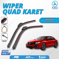 Honda Civic FC Quad Blade 4 Frameless Rubber Wiper 1 Set Kiri and Right