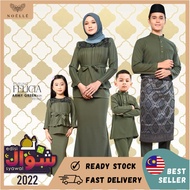 Noelle Baju Raya Family 2023 Baju Kurung Mother Child Baju Melayu Slim Fit Father Son Baby Sedondon FELICIA - ARMY GREEN 29